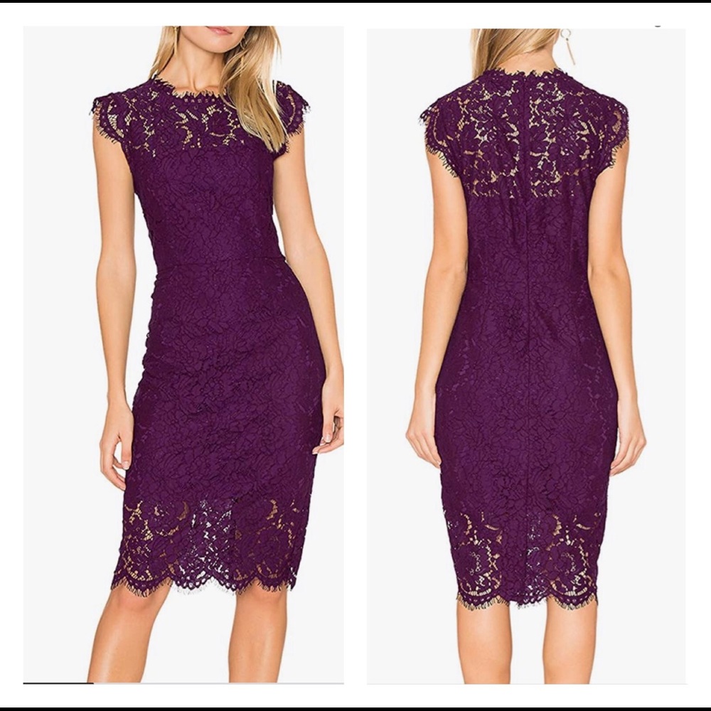 NWT Plum Floral Lace cocktail dress - Picture 1 of 7